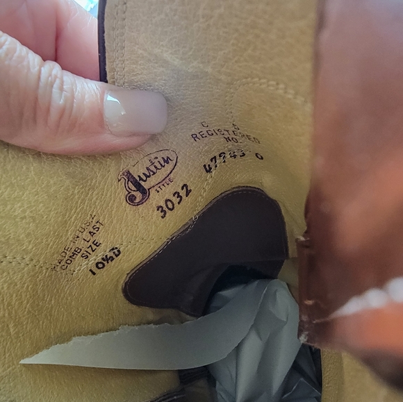 Vintage Justin Western Leather Cowboy Boots Size 10.5D USA Made - Picture 13 of 16